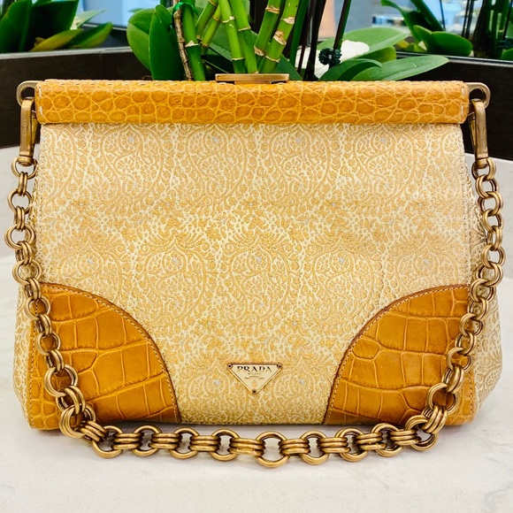 prada brocade shoulder bag